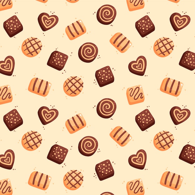 Hand drawn chocolate pattern design