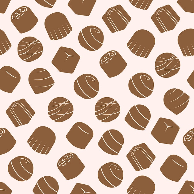 Hand Drawn Chocolate Vector Seamless Pattern