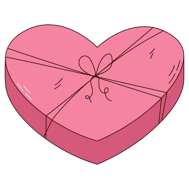 Hand drawn chocolates in a box for Valentine day Design elements for posters greeting cards