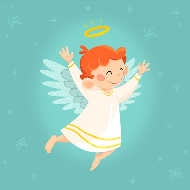 Hand drawn christmas angel