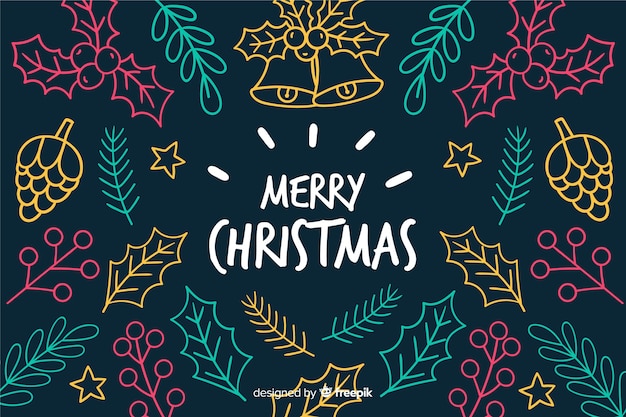 Hand drawn christmas background