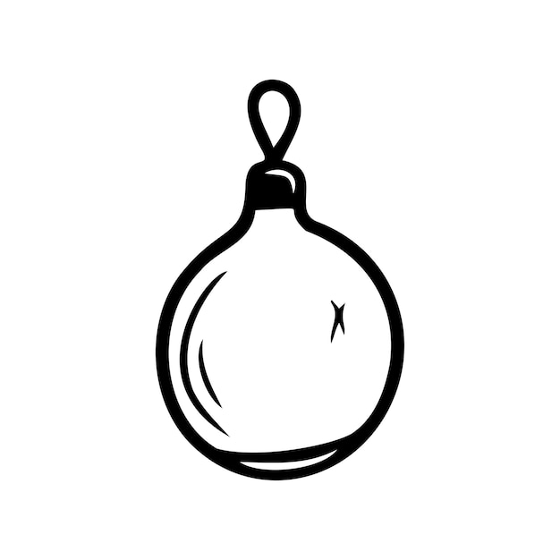 Hand drawn christmas ball isolated on a white background