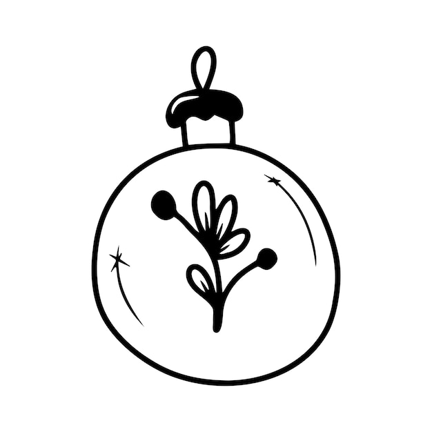 Hand drawn christmas ball isolated on a white background