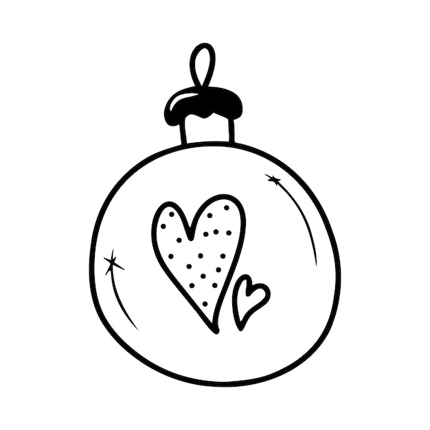 Hand drawn christmas ball isolated on a white background