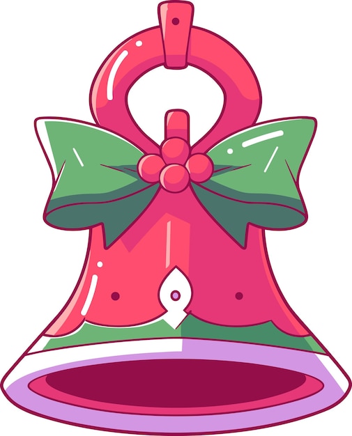 Hand Drawn christmas bell in flat style isolated on background