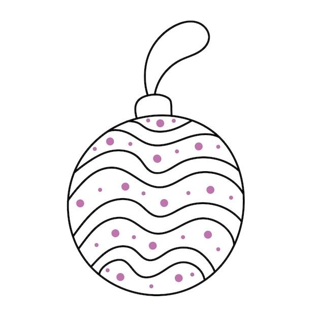 Hand drawn Christmas decoration ball with a pattern