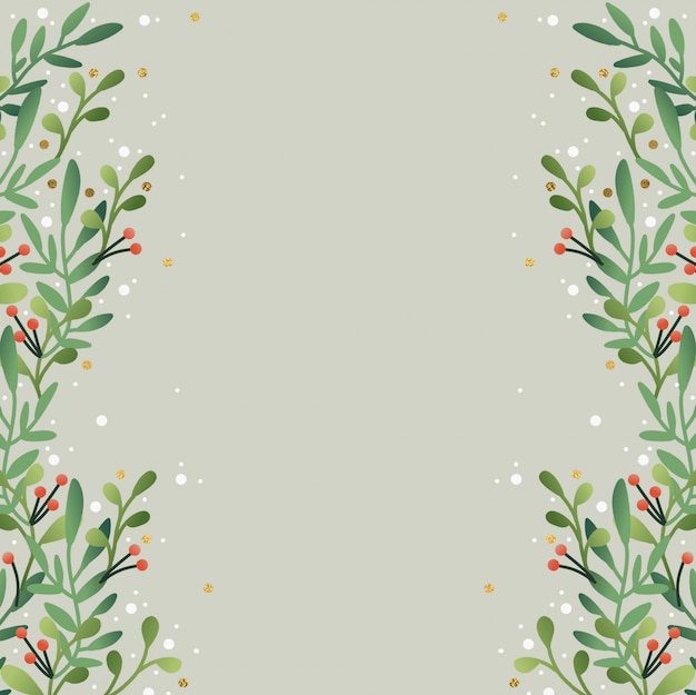 Hand Drawn Christmas Foliage Background