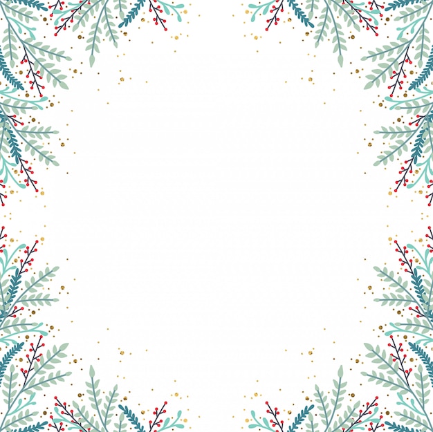 Hand Drawn Christmas Foliage Background