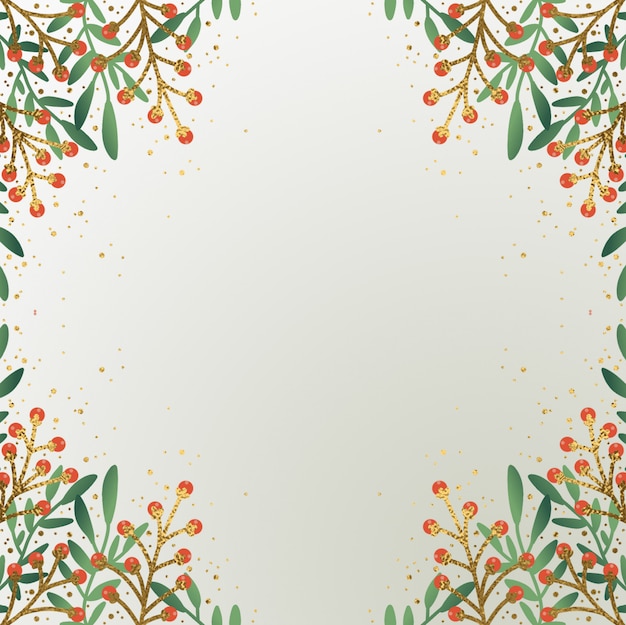 Hand Drawn Christmas Foliage Background