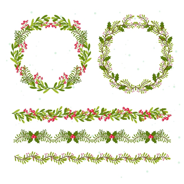 Hand drawn christmas frames and borders