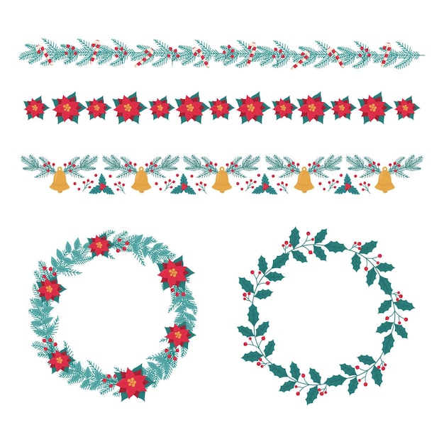 Hand drawn christmas frames and borders