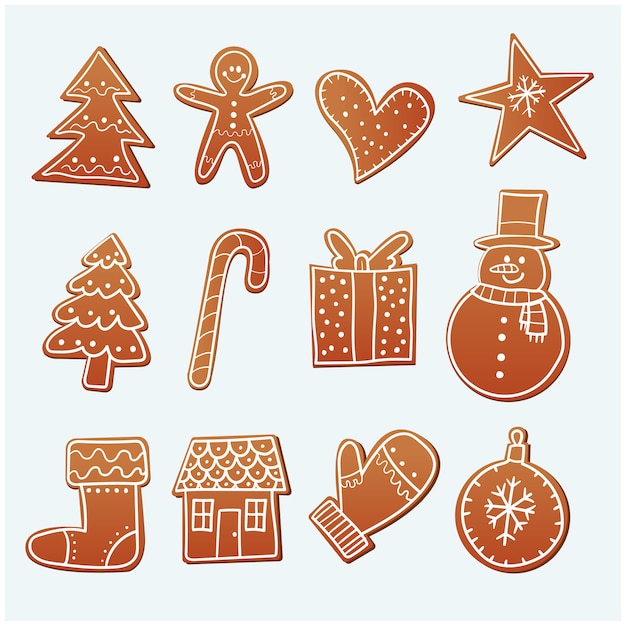 Hand drawn Christmas gingerbread cookies