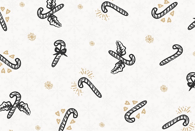 Hand Drawn Christmas icon Background Pattern template card pattern