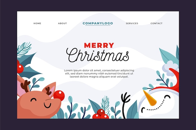 Hand drawn christmas landing page