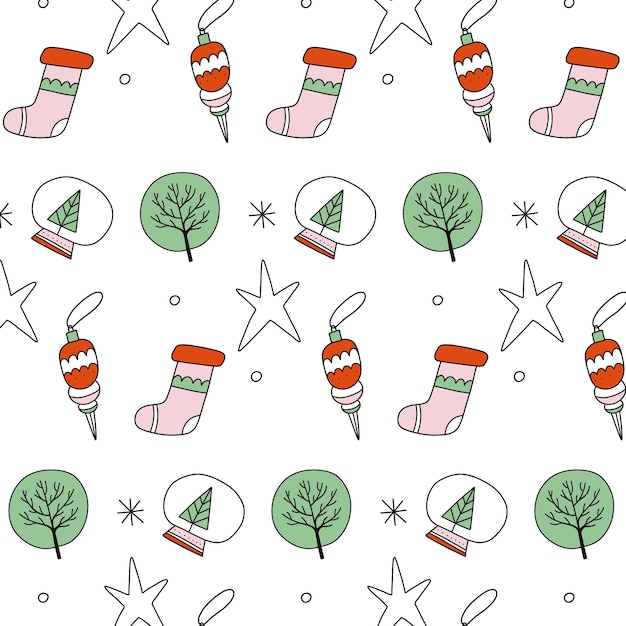 Hand drawn christmas pattern design