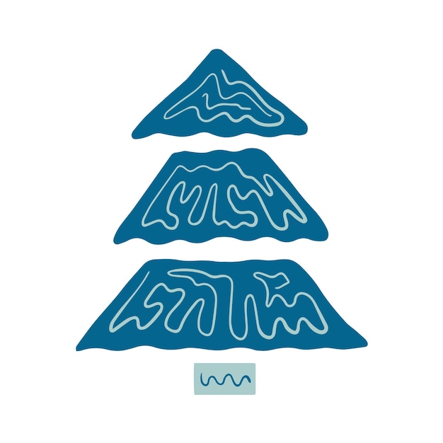 Hand drawn Christmas tree in doodle style