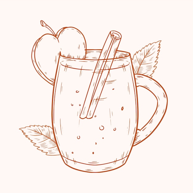 Hand drawn cider illustration