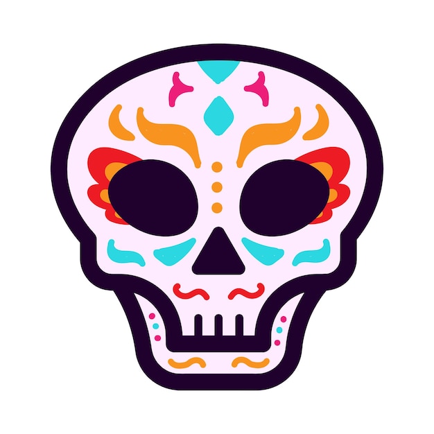 Hand Drawn Cinco De Mayo Skull Vector Illustration