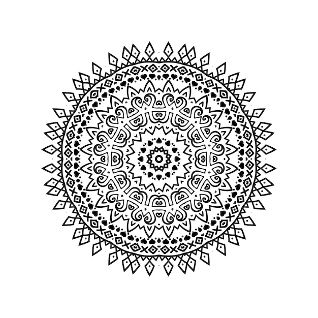 Hand drawn circle style mandala illustration Design