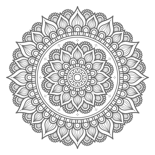 hand drawn circle style mandala illustration