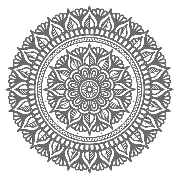 Hand drawn circle style mandala illustration