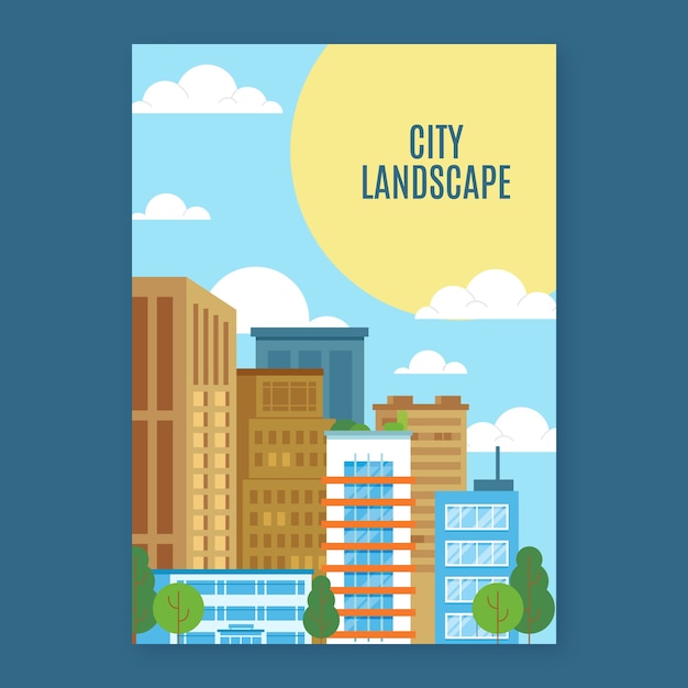 Hand drawn city poster template