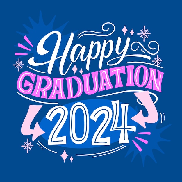 Hand drawn class of 2024 lettering