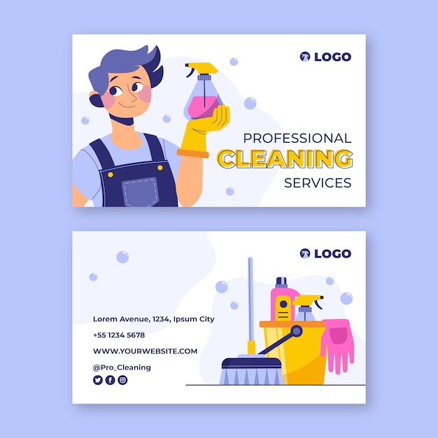 Vector hand drawn cleaning services template