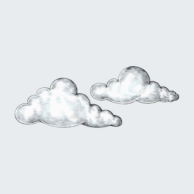 Vector hand-drawn clouds illustration