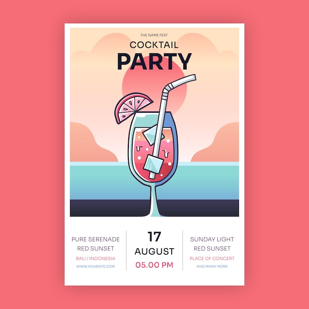 Hand drawn cocktail flyer