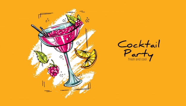 Hand-drawn cocktail