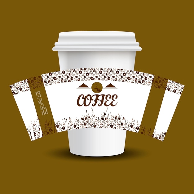 Vector hand drawn coffee label template