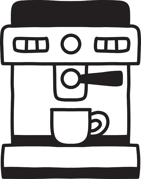 Hand Drawn coffee machine illustration