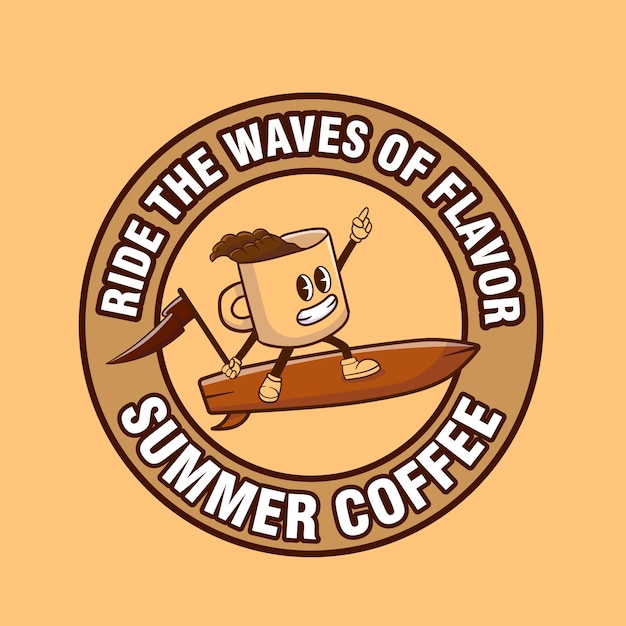 Hand Drawn Coffee Surf Vector Illustration