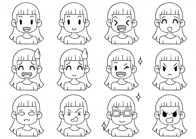 Hand Drawn Collection cute Avatars cartoon