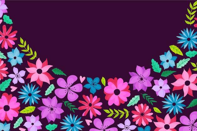 Hand drawn colorful floral background