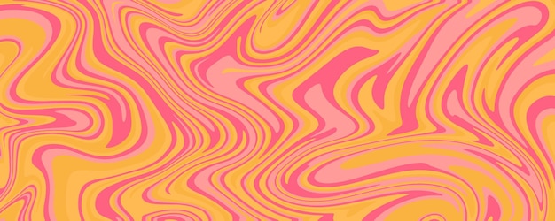 Hand drawn colorful retro style groovy psychedelic background