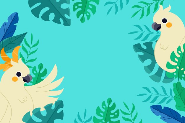 Hand drawn colorful tropical background