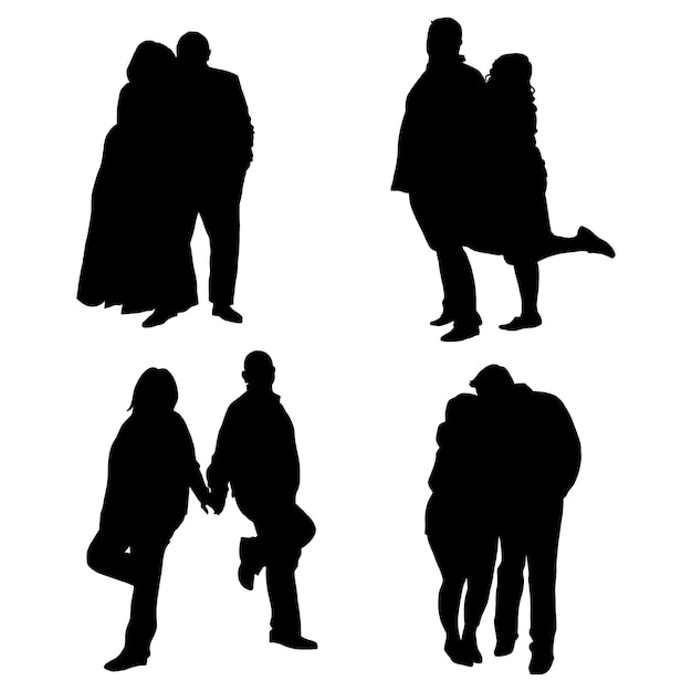 Hand drawn couple silhouette