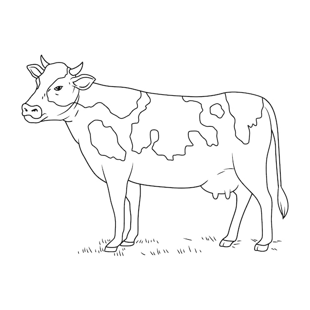 Hand drawn cow outline