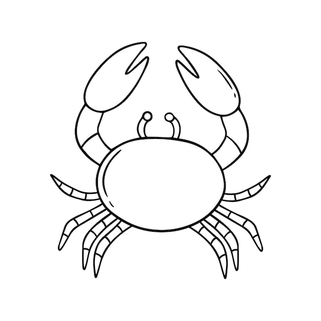 Hand drawn crab doodle Underwater animal in sketch style