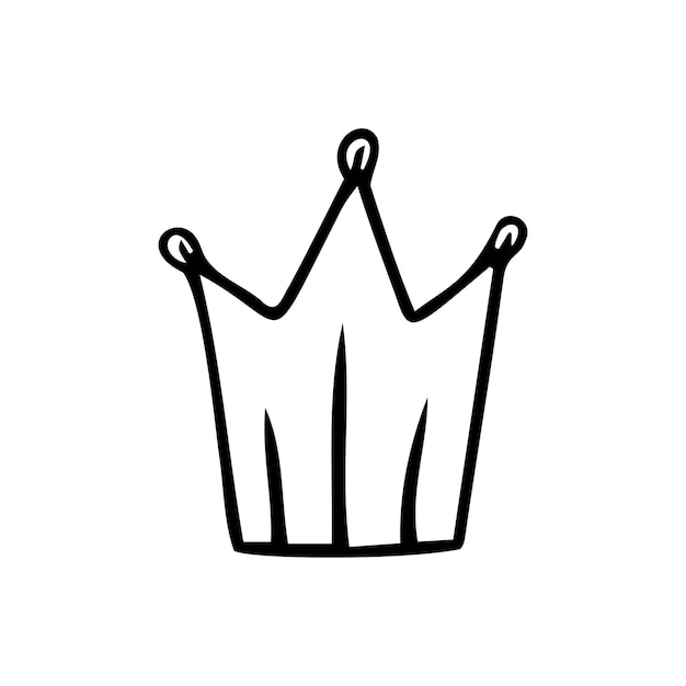 Hand drawn crown isolated on a white background