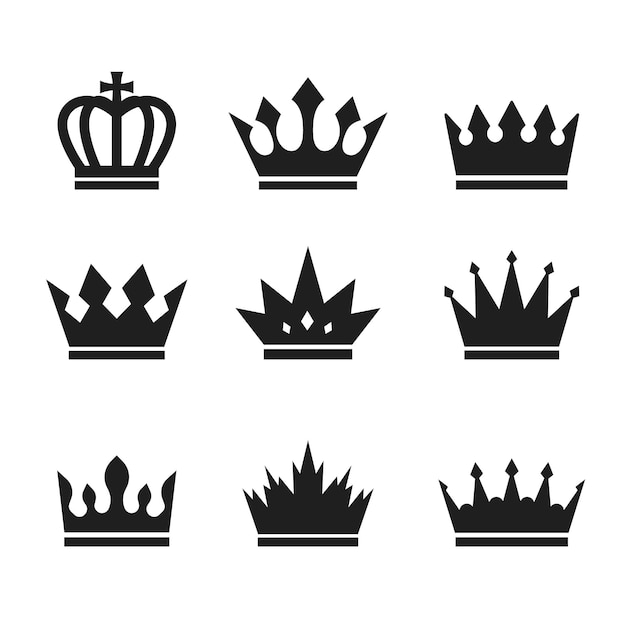 Vector hand drawn crown silhouette