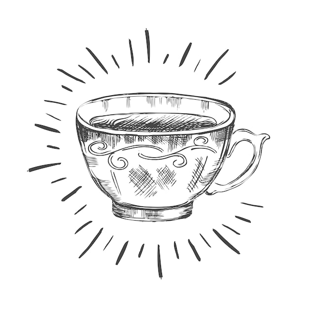 Hand drawn a cup of tea