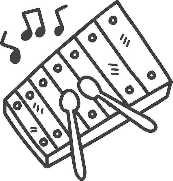 Hand Drawn cute Children xylophone toy illustration