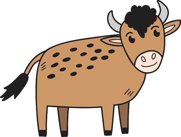 Hand Drawn cute cow illustration