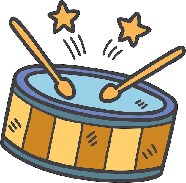 Hand Drawn cute drums illustration