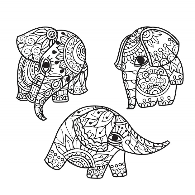 Hand drawn cute elephant