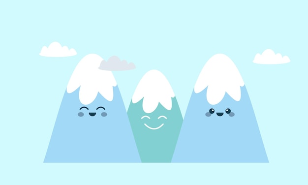 Hand Drawn Cute Mountain Vector Illustration