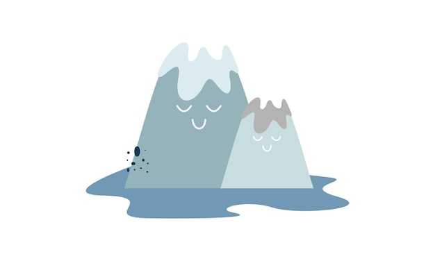 Hand Drawn Cute Mountain Vector Illustration